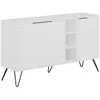 NORTIA DESIGN Calicosy - Buffet 3 niches et 3 portes L142 cm - Clara - Blanc TU