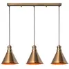 Plafonnier 3 lampes alignées Whaela Métal Or antique