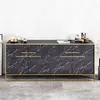 Buffet LESTINA - BOBOCHIC - Or / Noir - Nombreux rangements - Mélaminé