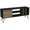 EMOB Meuble TV style industriel 1 porte Erva L140cm Bois foncé et Noir TU