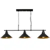 VENTE-UNIQUE Suspension barre 3 lampes chong 180cm métal noir Chong