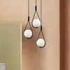 MENZZO Opviq Suspension Mudoni MR-938 à 3 lampes ronde noir/verre opale