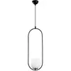 ’merkloos’ Cotecosy - Suspension ovale 1 lampe Chargey Verre Blanc et Métal Noir