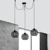 Opviq Suspension Fellini MR-897 à 3 lampes décentrée noire