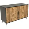 Buffet bas BOBOCHIC ZARTA - Anthracite - Pieds en métal - Rangements f...