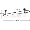 Opviq Plafonnier Abaküs 4911, noir, verre opalin, à 6 lampes