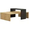 MENZZO Table basse Nestoda L80xP50cm Chêne clair et Anthracite