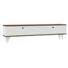 MENZZO Meuble Tv Dozia L160cm Blanc et Bois foncé