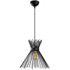 Opviq Lustre en Fer Noir Industriel, Diamètre 34 cm, Hauteur 131 cm, Pour Salon Urbain ou Loft