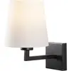 Opviq Applique murale Profil 4659, noir, abat-jour en tissu blanc