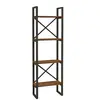 Wooden Art - Bibliothèque alaro noisette - 150x66x32 cm T.U
