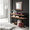 BOBOCHIC Console style industriel bois chêne clair et métal noir dukita 140cm
