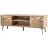 LES TENDANCES Meuble tv en bois clair avec niche kiza 120