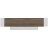 MENZZO Meuble TV contemporain 150cm avec étagères Meniscos Bois et Blanc