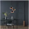 ’merkloos’ Opviq Suspension Yildo 6871 à 3 lampes Rondelle noir/cuivre