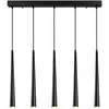 EMOB Suspension 5 lampes cornes alignées Pliunga 78cm Métal Noir TU