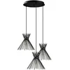 LedLoket Suspension 3 lampes escalier Gerbo D63cm Métal Noir TU