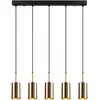 KOBO Living Suspension 5 lampes - MENZZO - Matta - Métal Noir et Or - Design Contemporain - 78cm