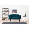 EMOB Banquette convertible 155×70×85 cm en microfibre bleu pétrole - TABI