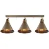 SPLENDOUR LIGHTING Suspension 3 lampes style rétro aroda l72cm métal or antique Aroda