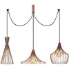 MENZZO Suspension araignée filaire 3 lampes Snaya D114cm Métal Noir et Or rose