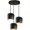 MENZZO Plafonnier 3 lampes asymétriques Noxa Cable et Métal Noir