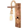 Applique murale Norlan H40cm Bois massif clair et Corde beige