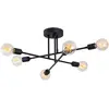 ’merkloos’ Plafonnier en métal - 3 bras - L. 64 cm x H. 30 cm - Noir - FLOWERA