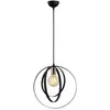 BYmeubello Cotecosy - Suspension 1 lampe 3 anneaux gigogne Annulis Métal Noir et Or antique
