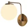 'merkloos' Opviq Applique murale Daisy 146-A, doré, abat-jour en verre opalin