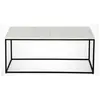 MENZZO Table basse Yasamin L95xH43cm Bois Effet marbre Blanc et Métal Noir