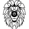 Opviq Applique murale W-056, noir, design lion, bois MDF découpé au la...