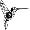 Opviq Applique murale origami colibri Apertura 44x44cm Bois et Métal Noir