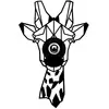 Opviq Applique murale filigrane girafe Apertura 35x54cm Bois et Métal Noir