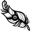 Opviq Applique murale W-030, noir, design plume, bois MDF, découpe laser