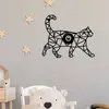 Opviq Applique murale W-041, découpe laser, dessin de chat noir