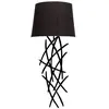 Opviq Applique murale brindilles sarton tissu et métal noir Sarton