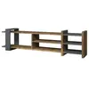 DECORATIE - Meuble TV design Zeyna - L. 156 x H. 40 cm - Gris anthracite - Zeyna