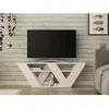 Meuble télé AZIO - BOBOCHIC - Blanc - Moderne - Rangements - Fonctionnel