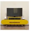 Meuble TV façade ovale Ellipsis 145cm Panneau Bois Naturel Jaune
