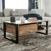 Table basse BOBOCHIC BAINKA Bois Marron Pieds métal Un tiroir Mélaminé