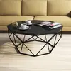 Hanah Home Table basse en métal plateau imitation marbre Diamond
