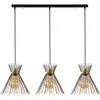 Merkloos / Sans marque Suspension 3 lampes - MENZZO - Gerbo - Métal Or - 104 cm - Intérieur