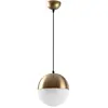 KOBO Living Ozaia - Suspension 1 lampe Kayla Verre Blanc et Métal Or antique