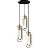SPLENDOUR LIGHTING Suspension 3 lampes cadre bâtonnet escalier Haruko Métal Noir et Or TU
