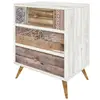 Commode BOBOCHIC KAYA Blanc / Noyer - 3 tiroirs - Meuble de chambre
