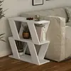 Woody Fashion Table d'appoint 2 étages bois blanc