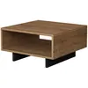BOBOCHIC Table basse carrée bois blanc et anthracite