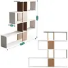 Wooden Art - Bibliothèque Karlin blanc/marron - 120x109x20 cm T.U