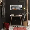 MENZZO Console avec miroir style scandinave Osebo Bois Blanc et Chêne clair